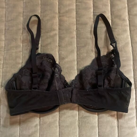 Vintage Victorias Secret Gold Label Unlined Demi Bra Black Lace 36C - Picture 3 of 5